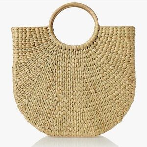 Chic Natural Woven Tote Bag